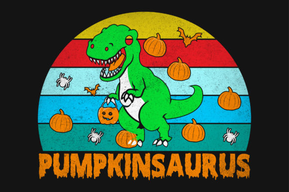 Dinosaur Pumpkin Halloween SVG T-shirt Graphics