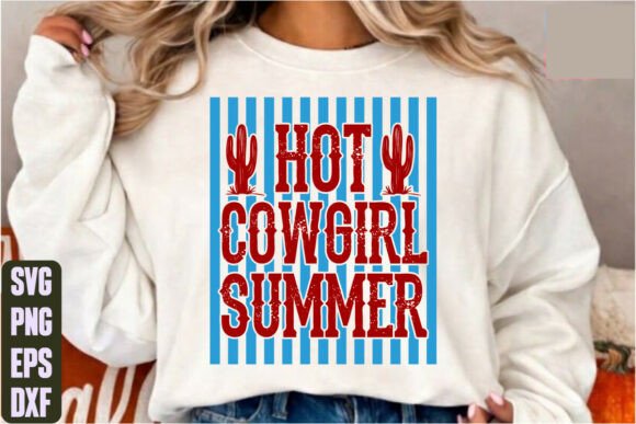 Hot Cowgirl Summer Graphics for T-Shirt Designs