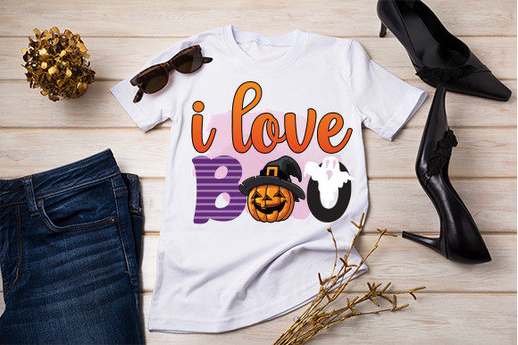 I Love Boo T Shirt Design Graphics