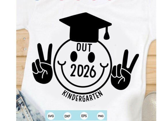Kindergarten Out 2026 SVG, Kids Graduation Graphics