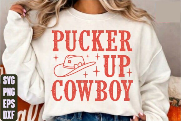 Pucker Up Cowboy Graphics for T-Shirt Designs