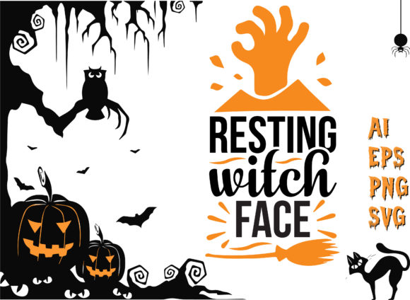 Resting Witch Face T-Shirt Design: Graphics and Crafts for Halloween Projects
