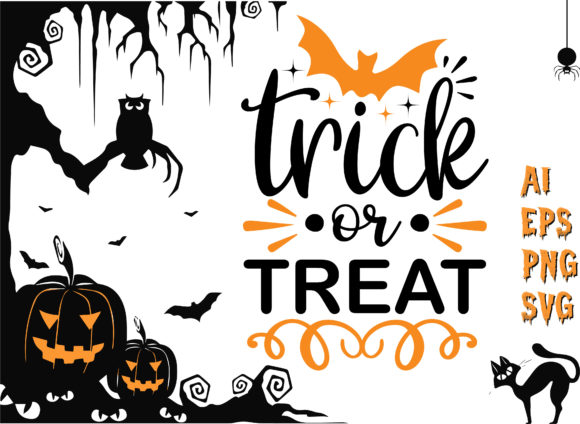 Trick or Treat Halloween T-Shirt: Graphics for Crafts and Small Business